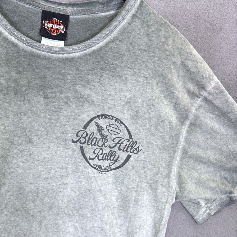 Harley-Davidson Black Hills Rally Shirt Men L Gray Sturgis 2019 South Dakota